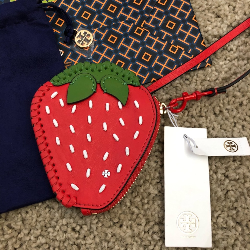 NWT Tory Burch strawberry 🍓 leather pouch - Picture 4 of 6